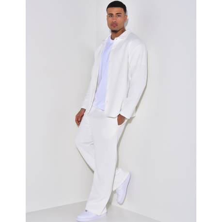 Ensemble pantalon et chemise texturé Ensemble pantalon et chemise texturé