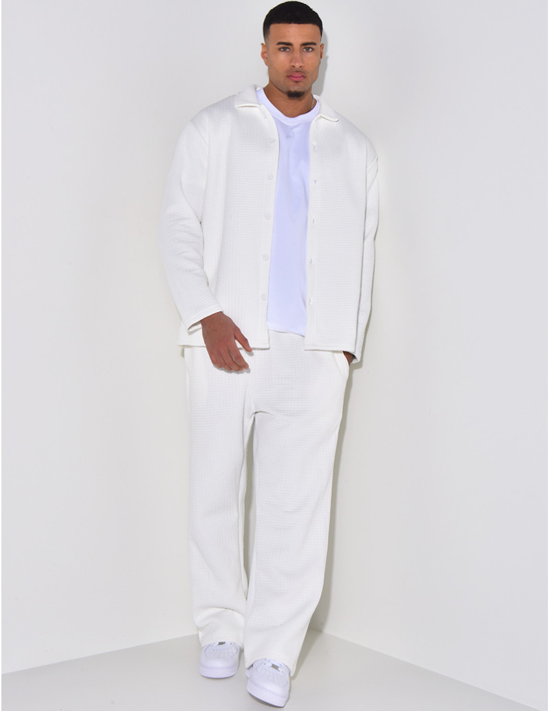 Ensemble pantalon et chemise texturé