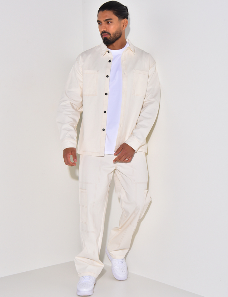 Ensemble pantalon à poches et chemise manches longues Ensemble pantalon à poches et chemise manches longues