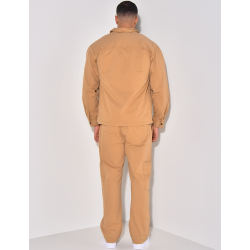 Ensemble pantalon à poches et chemise manches longues