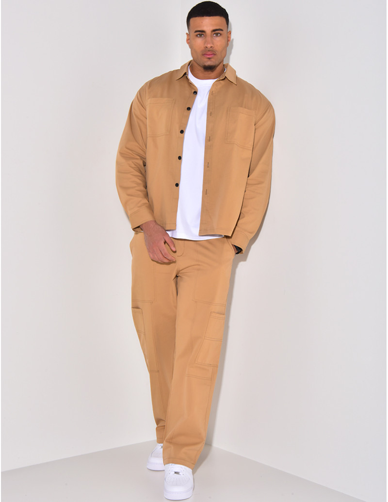 Ensemble pantalon à poches et chemise manches longues