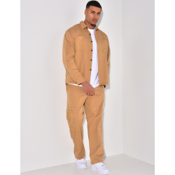 Ensemble pantalon à poches et chemise manches longues