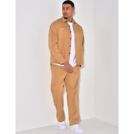 Ensemble pantalon à poches et chemise manches longues