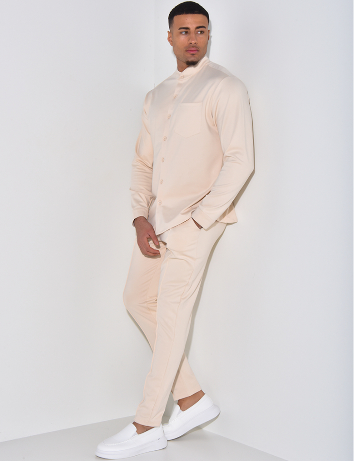 Ensemble pantalon et chemise à col rond Ensemble pantalon et chemise à col rond