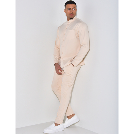 Ensemble pantalon et chemise à col rond Ensemble pantalon et chemise à col rond