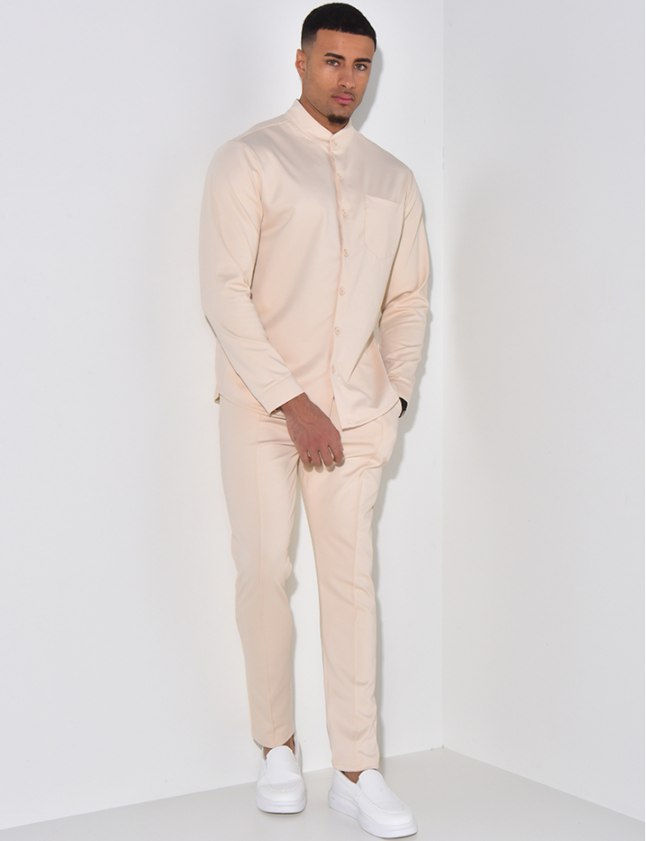 Ensemble pantalon et chemise à col rond Ensemble pantalon et chemise à col rond