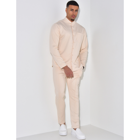 Ensemble pantalon et chemise à col rond Ensemble pantalon et chemise à col rond
