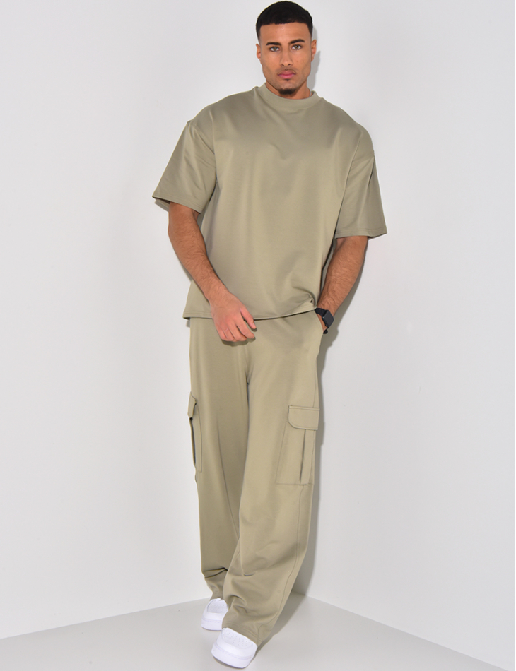 Ensemble pantalon à poches et t-shirt uni Ensemble pantalon à poches et t-shirt uni