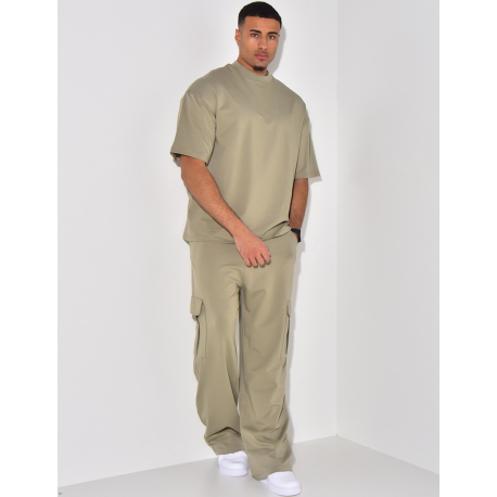 Ensemble pantalon à poches et t-shirt uni Ensemble pantalon à poches et t-shirt uni