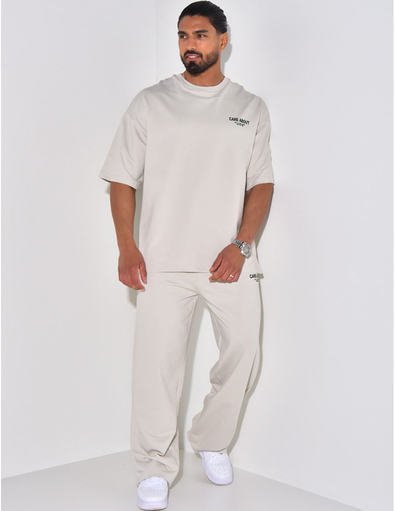 Ensemble pantalon et t-shirt "Care about"