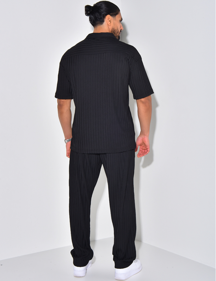 Ensemble pantalon et polo texturé Ensemble pantalon et polo texturé