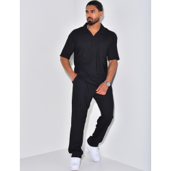 Ensemble pantalon et polo texturé Ensemble pantalon et polo texturé
