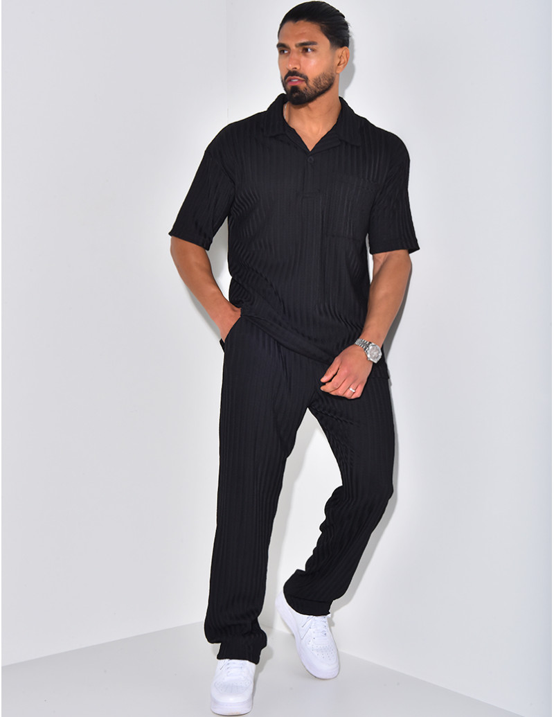 Ensemble pantalon et polo texturé