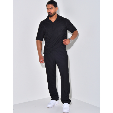Ensemble pantalon et polo texturé Ensemble pantalon et polo texturé