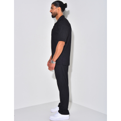 Ensemble pantalon et polo texturé Ensemble pantalon et polo texturé
