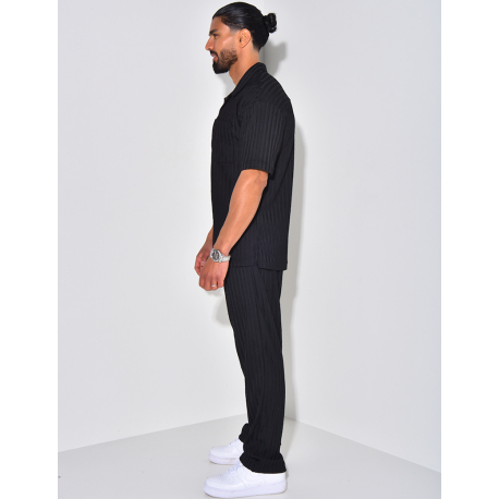Ensemble pantalon et polo texturé Ensemble pantalon et polo texturé