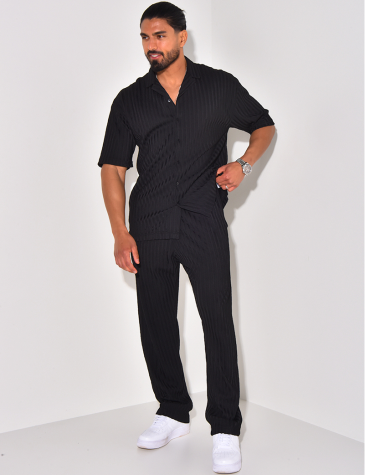 Ensemble pantalon et chemise texturé Ensemble pantalon et chemise texturé