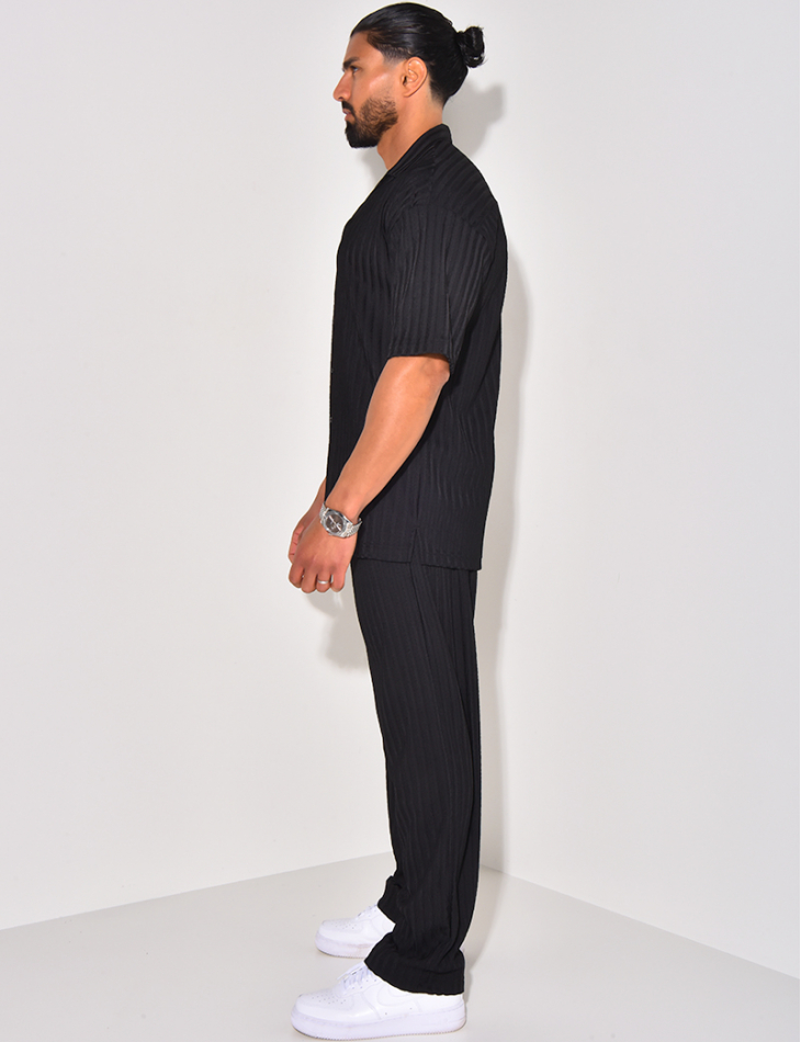 Ensemble pantalon et chemise texturé Ensemble pantalon et chemise texturé