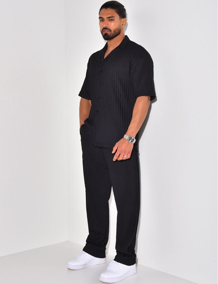 Ensemble pantalon et chemise texturé Ensemble pantalon et chemise texturé