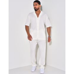 Ensemble pantalon et chemise texturé Ensemble pantalon et chemise texturé