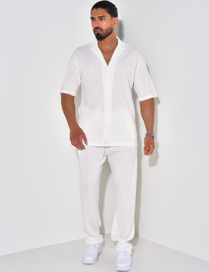 Ensemble pantalon et chemise texturé Ensemble pantalon et chemise texturé
