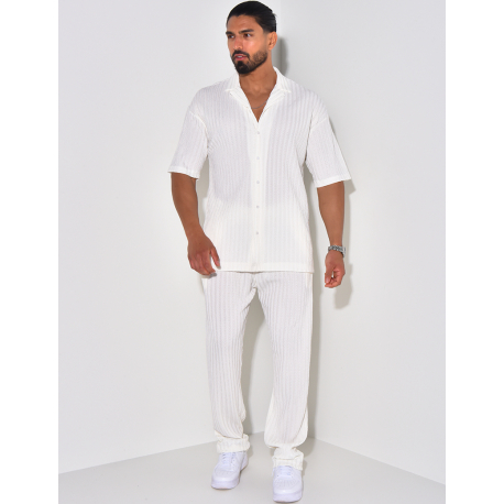 Ensemble pantalon et chemise texturé Ensemble pantalon et chemise texturé