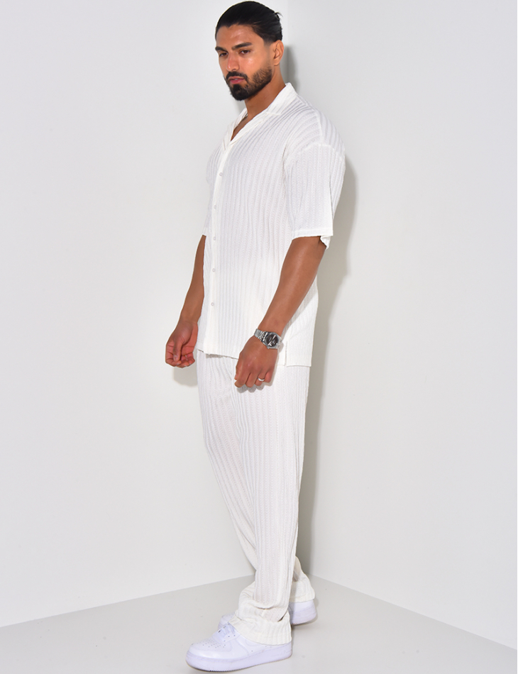 Ensemble pantalon et chemise texturé Ensemble pantalon et chemise texturé