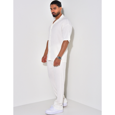 Ensemble pantalon et chemise texturé Ensemble pantalon et chemise texturé