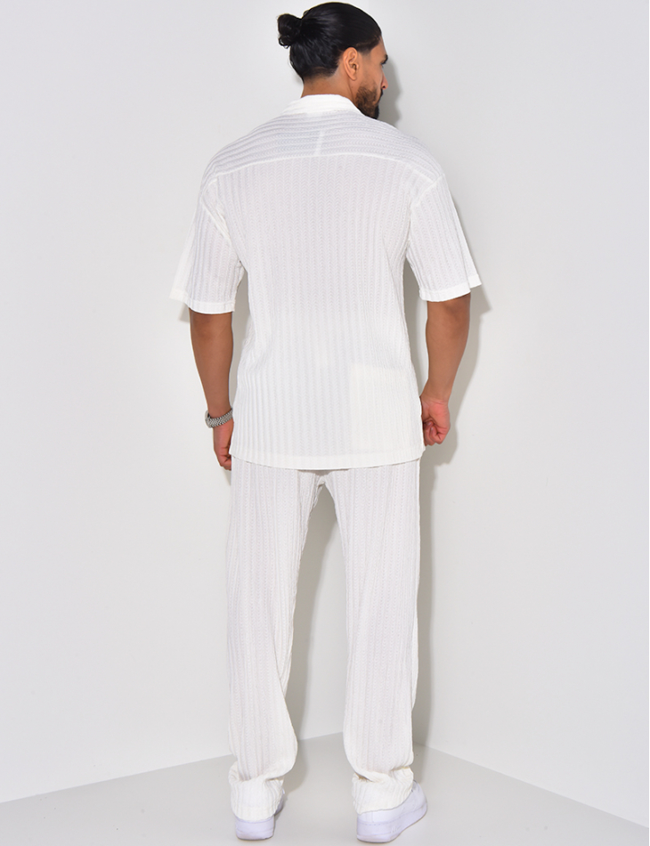 Ensemble pantalon et chemise texturé Ensemble pantalon et chemise texturé