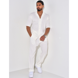 Ensemble pantalon et chemise texturé Ensemble pantalon et chemise texturé