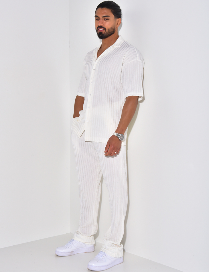 Ensemble pantalon et chemise texturé Ensemble pantalon et chemise texturé