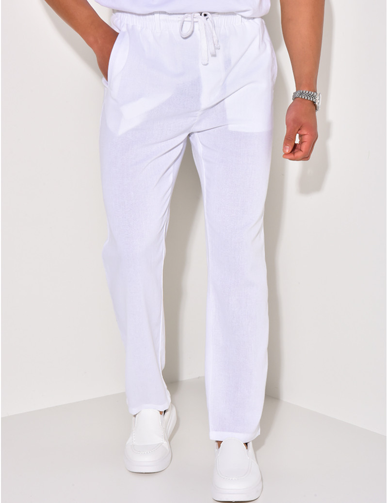 Pantalon effet lin