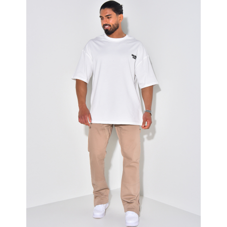 Jeans large à fermeture éclaire aux chevilles Jeans large à fermeture éclaire aux chevilles