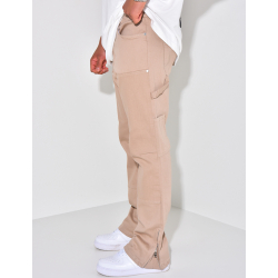 Jeans large à fermeture éclaire aux chevilles Jeans large à fermeture éclaire aux chevilles