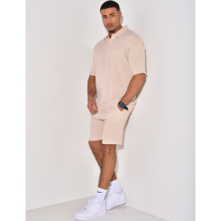 Ensemble short et polo texturé Ensemble short et polo texturé