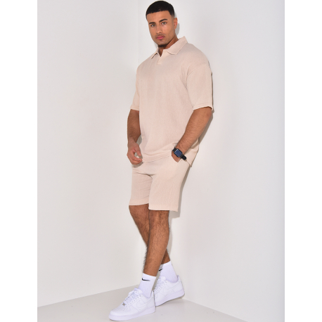Ensemble short et polo texturé Ensemble short et polo texturé