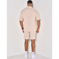 Ensemble short et polo texturé Ensemble short et polo texturé