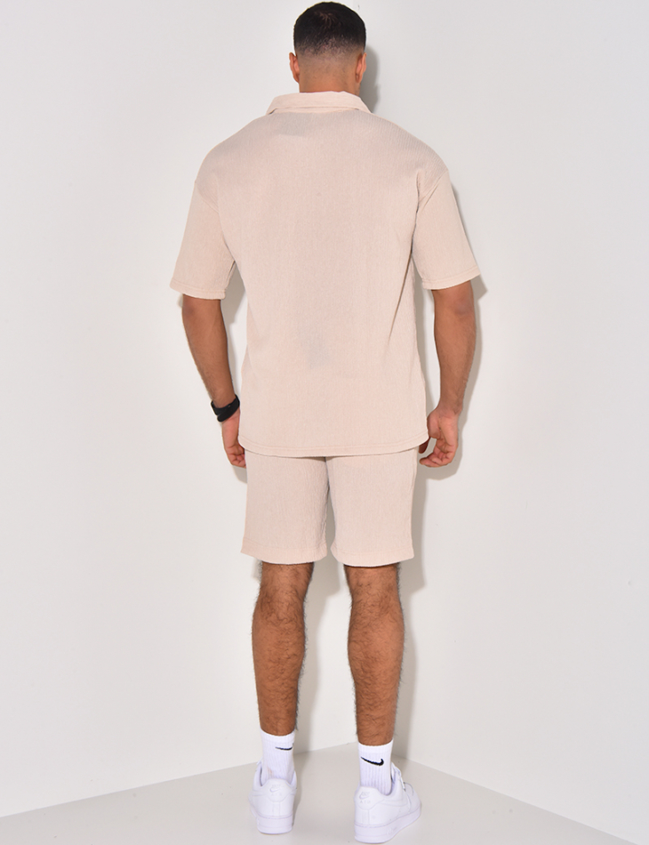 Ensemble short et polo texturé Ensemble short et polo texturé