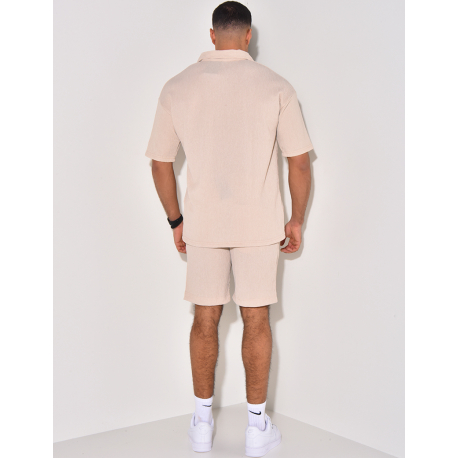 Ensemble short et polo texturé Ensemble short et polo texturé