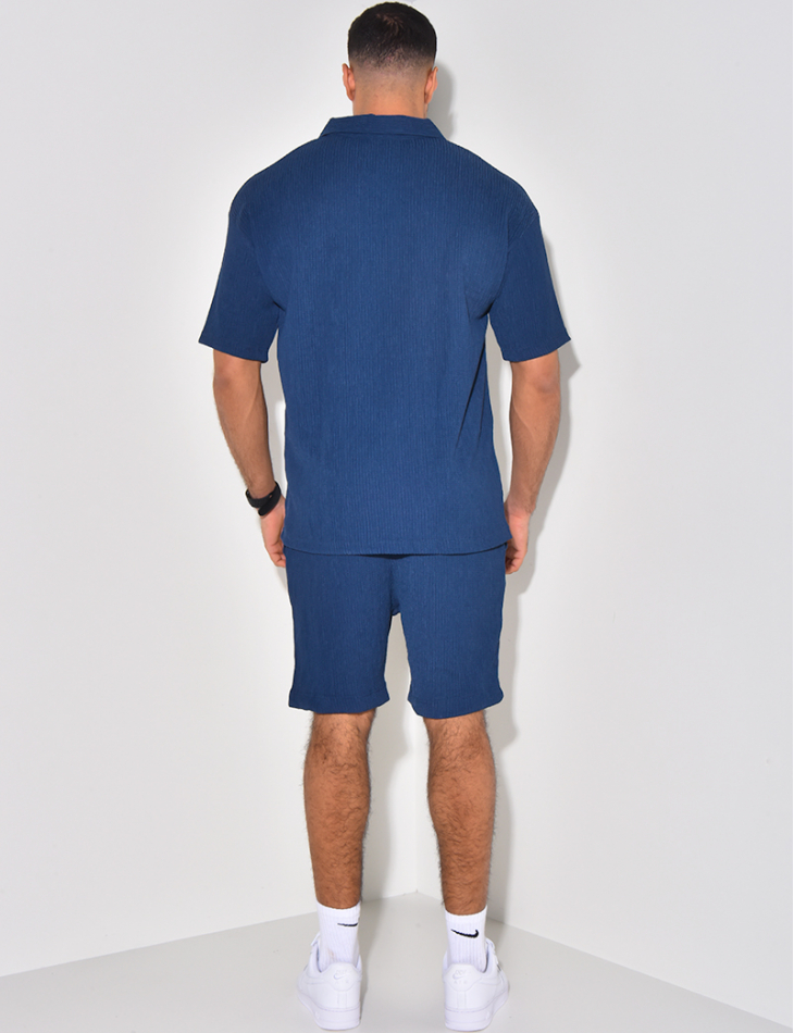 Ensemble short et polo texturé