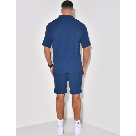 Ensemble short et polo texturé
