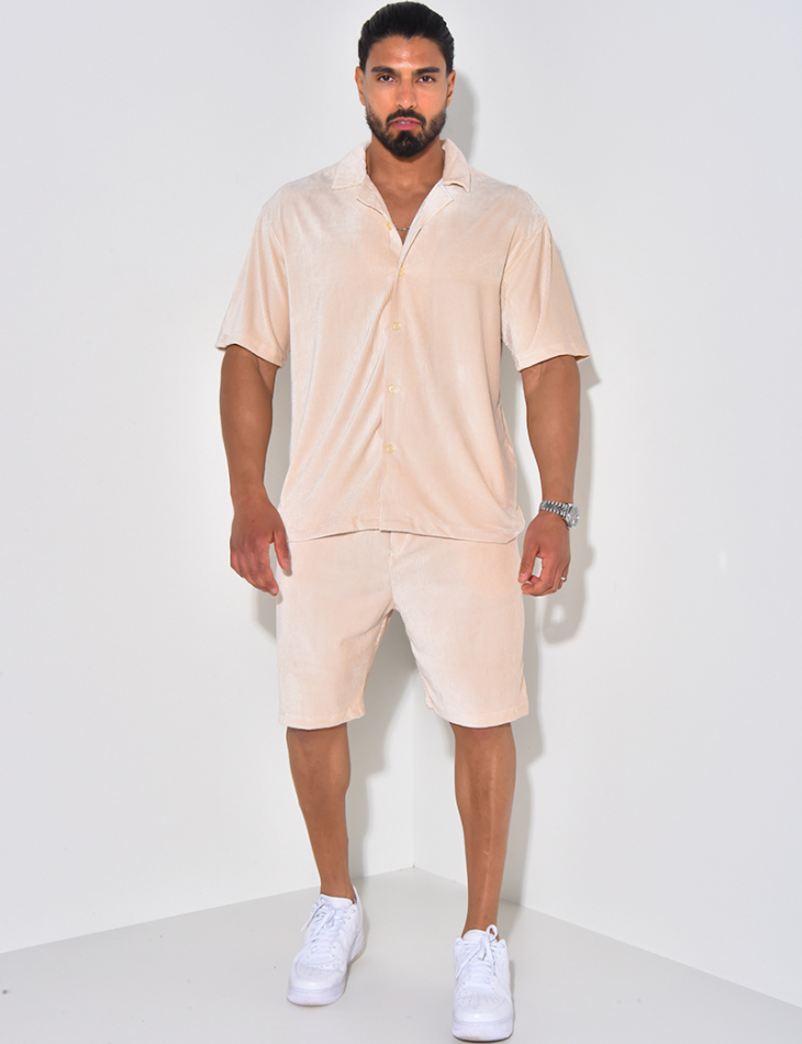Ensemble chemise et short en velours
