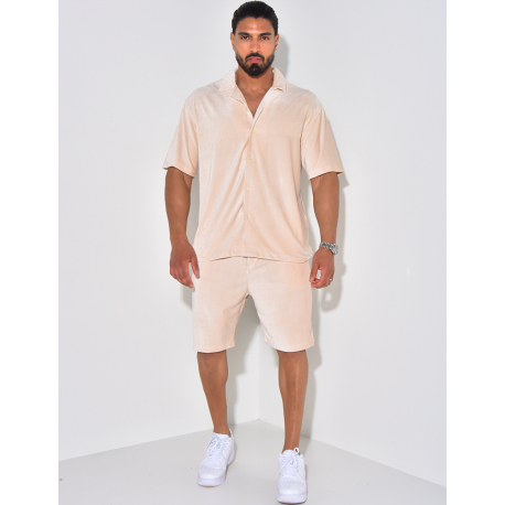 Ensemble chemise et short en velours