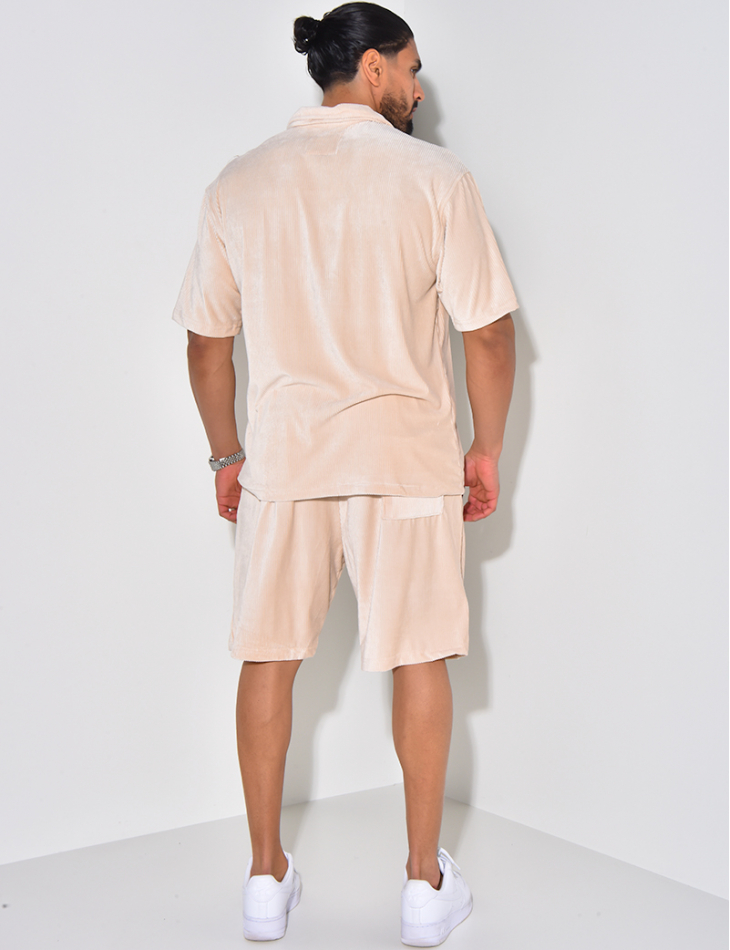 Ensemble chemise et short en velours