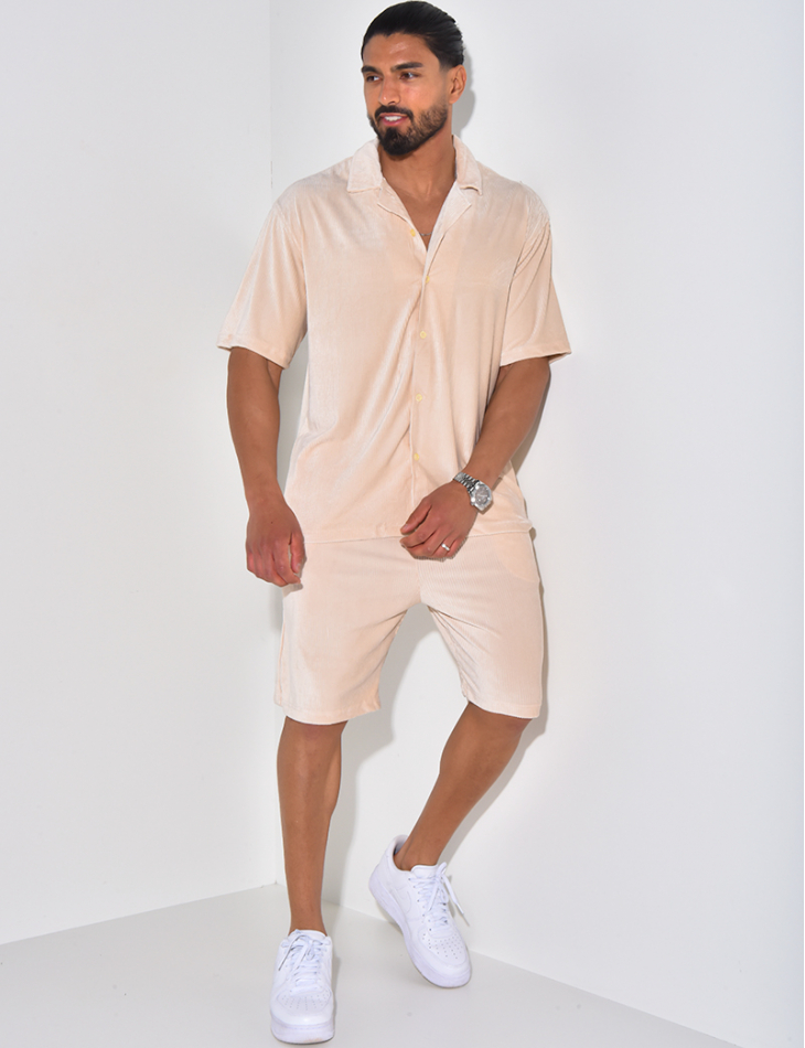 Ensemble chemise et short en velours