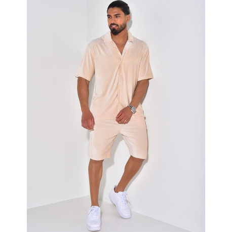 Ensemble chemise et short en velours