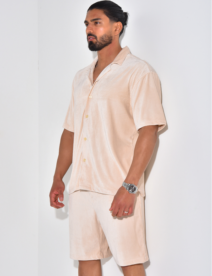 Ensemble chemise et short en velours