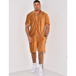 Ensemble chemise et short en velours