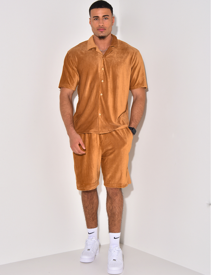 Ensemble chemise et short en velours