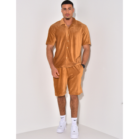 Ensemble chemise et short en velours